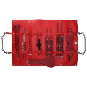 Red Leather 8pc BDSM Set - Image 7