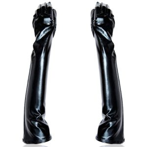Black Spandex Style Long Gloves - Image 1