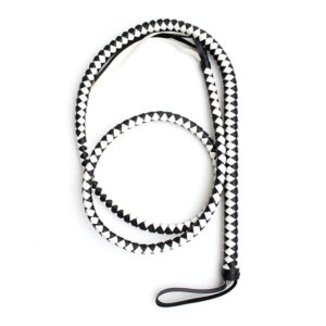 Long Black & White Checkered Whip - Image 1