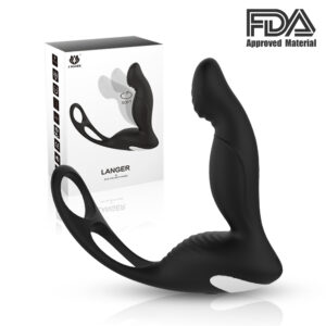 Mens Prostate Vibrator with Cock Ring, Remote Control Version "Langer"