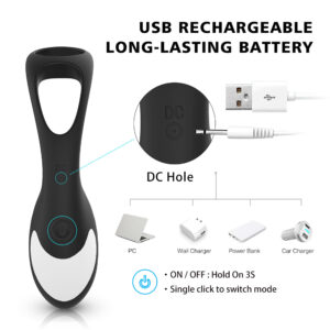 Mens Prostate Vibrator with Cock Ring, Remote Control Version "Langer" - Image 6