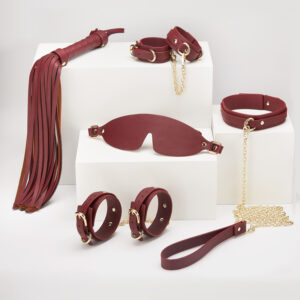 Blindfold, Collar, Handcuff, Ankle Cuff Set. - Image 1