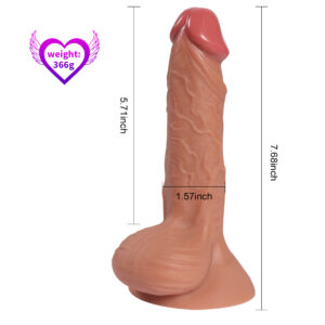 7.68 Inch Fitch Dual Layer Silicone Dildo - Image 7