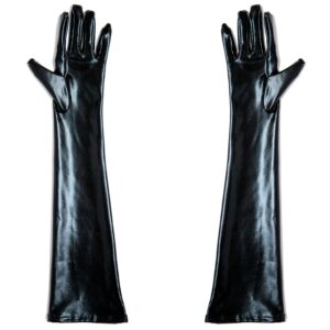 Black Spandex Style Long Gloves - Image 2