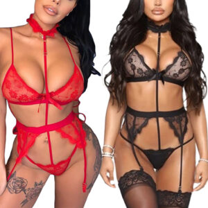 Bey & I Black Lingerie Set with Choker - Image 3