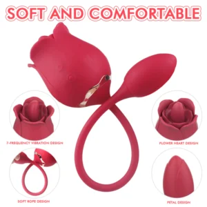 Rose Tongue Licking Vibration 2-in-1 Sex Toy - Image 2