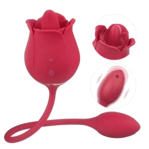 Rose Tongue Licking Vibration 2-in-1 Sex Toy - Image 1