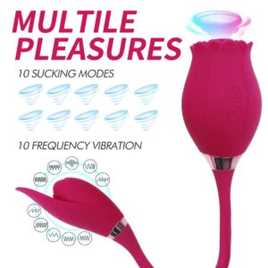Rose Tongue Licking Vibration 2-in-1 Sex Toy - Image 3