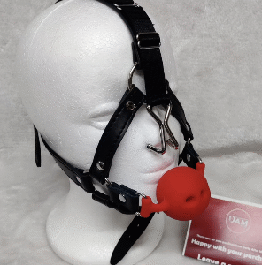 Harness Ball Gag With Nose Hook - Image 3