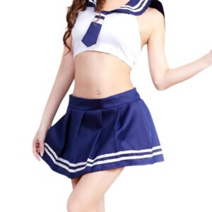 Charming Short Backless Tops+Short Skirt Cosplay Outfit - Image 2