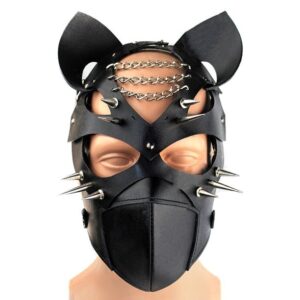Halloween PU Leather Dog Mask Cosplay - Image 1