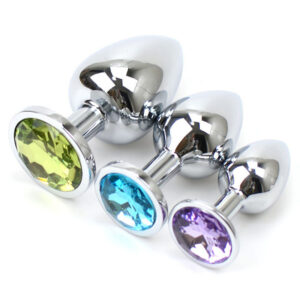 Metal Jeweled Anal Plug Set - Image 1
