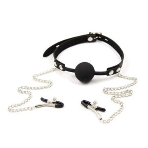 Nips N All Gag with Nipple Clamps - Image 1