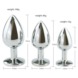 Metal Jeweled Anal Plug Set - Image 4